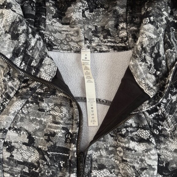 Lululemon Scuba Hoodie Light Cotton Fleece Masked Lace Starlight Black Size 8 - Picture 4 of 12